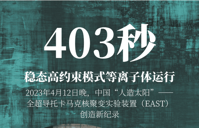 403秒！中国“人造太阳”获重大突破